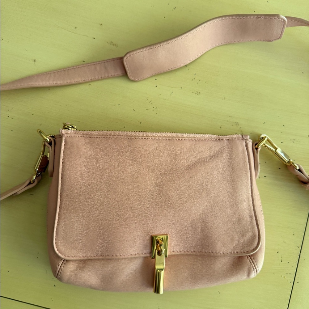 Elizabeth and James Pink Leather Crossbody